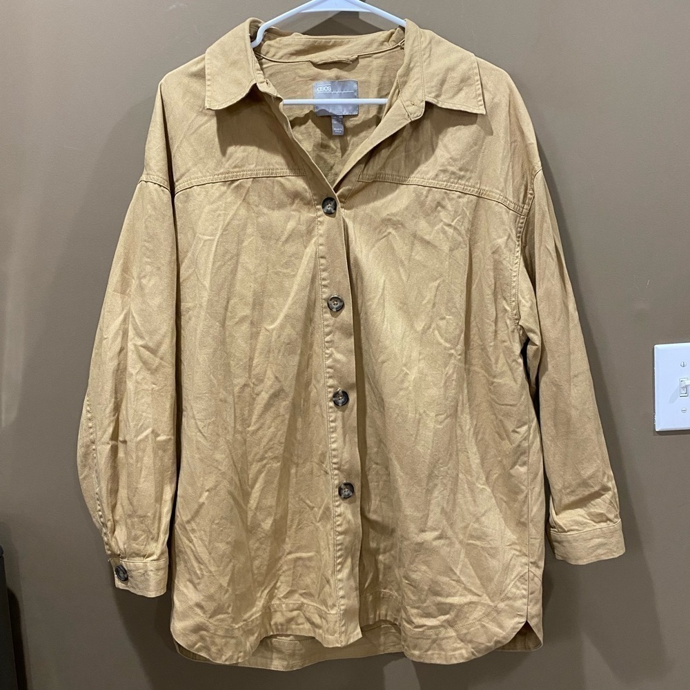 ASOS tan shacket size 4 women’s